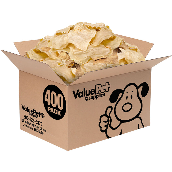 ValueBull USA Beef Collagen Chips Dog Chews, 400 Count Wholesale Pack - Natural - 400 Chips