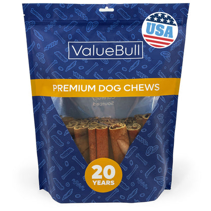 ValueBull USA Beef Collagen Sticks, 6 Inch Super Jumbo Chews, 25 Count - X-Jumbo - 25 Sticks