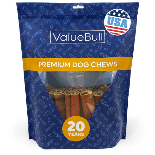 ValueBull USA Beef Collagen Sticks, 6 Inch Super Jumbo Chews, 25 Count - X-Jumbo - 25 Sticks