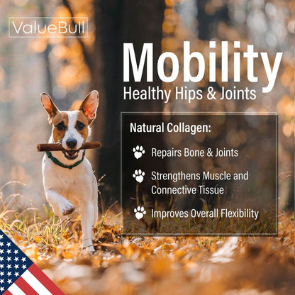 ValueBull USA Beef Collagen Sticks, 6 Inch Super Jumbo Chews, 50 Count - X-Jumbo - 50 Sticks