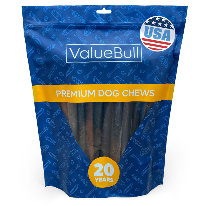 ValueBull USA Beef Collagen Sticks for Dogs, 12 Inch Jumbo Chews, 25 Count