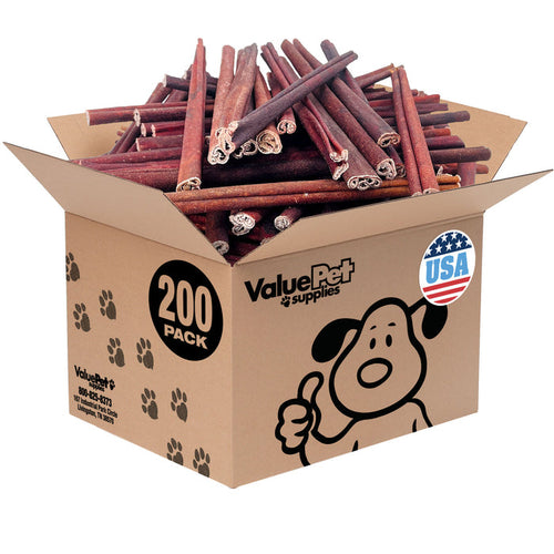 ValueBull USA Beef Collagen Sticks for Dogs, 12 Inch Medium Chew, 200 Count Wholesale Pack - Medium - 200 Count