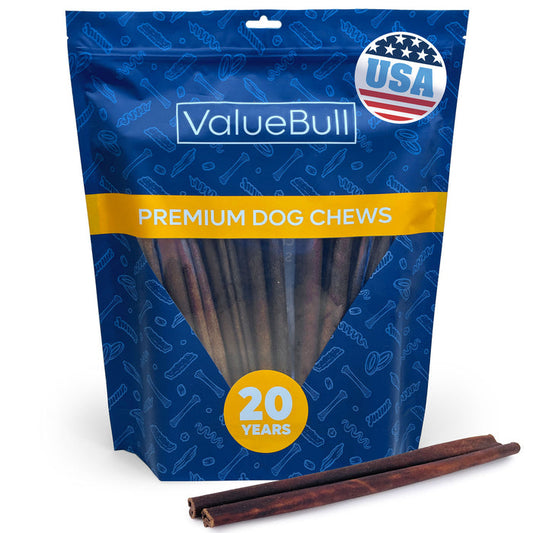ValueBull USA Beef Collagen Sticks for Dogs, 12 Inch Medium Chew, 25 Count - Medium - 25 Count
