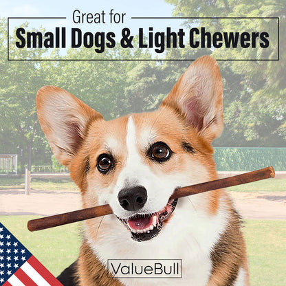 ValueBull USA Beef Collagen Sticks for Dogs, 12 Inch Thin Chews, 200 Count Bulk Pack - Thin - 200 Count