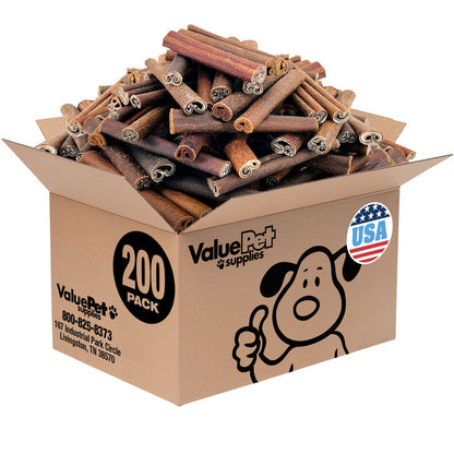 ValueBull USA Beef Collagen Sticks for Dogs, 6 Inch Jumbo Chews, 200 Count Bulk Pack - Jumbo - 200 Sticks
