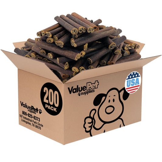 ValueBull USA Beef Collagen Sticks for Dogs, 6 Inch Thick Chews, 200 Count Bulk Pack - Thick - 200 Sticks