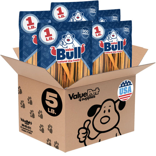 ValueBull USA Beef Collagen Sticks for Dogs, 7-12 Inch Varied, 5 Pound - Varied - 5 Pound