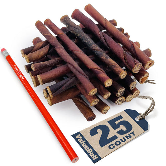 ValueBull USA Beef Collagen Twists Dog Chews, 5 Inch, 25 Count - Twists - 25 Sticks
