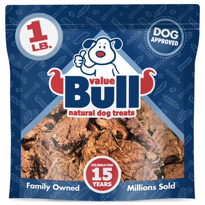 ValueBull USA Beef Lung Dog Chews, Sliced, 1 Pound - Lung - 1 Pound