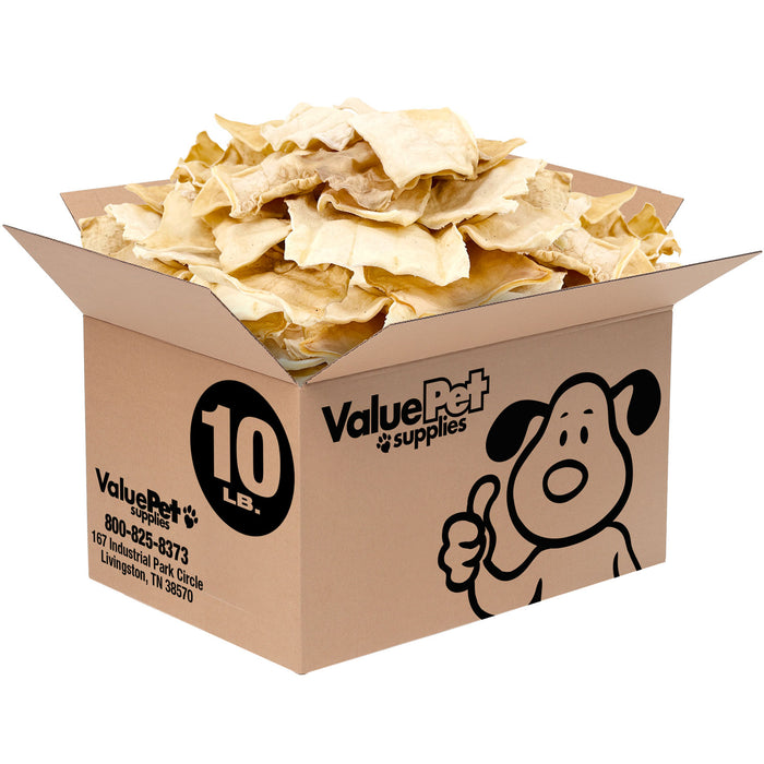 ValueBull USA Beef Rawhide Chips for Dogs, 10 Pound Bulk Pack - Natural - 10 Pound