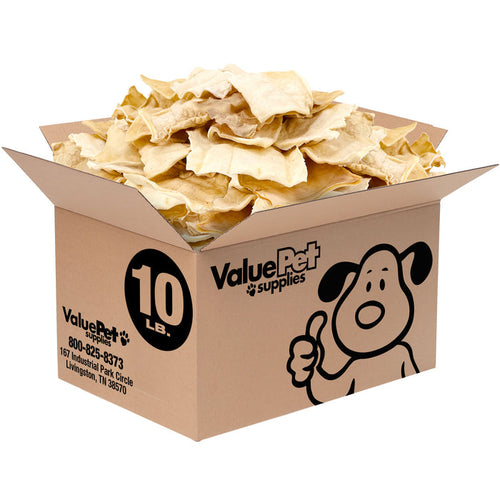 ValueBull USA Beef Rawhide Chips for Dogs, 10 Pound Bulk Pack - Natural - 10 Pound