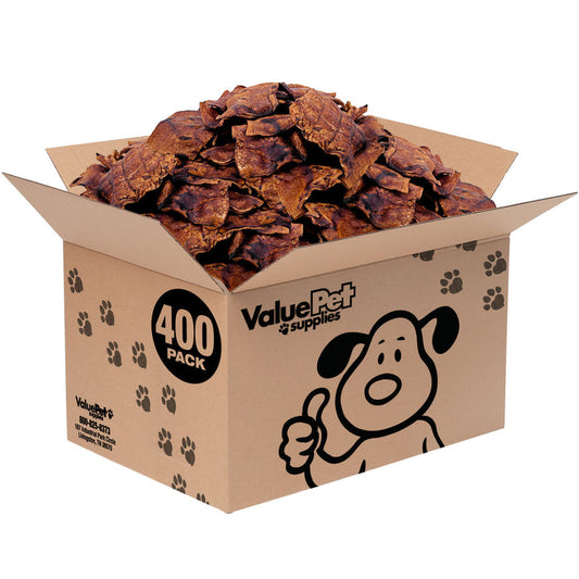 ValueBull USA Beef Rawhide Chips for Dogs, Beef, 400 Count Bulk Pack - Beef - 400 Chips