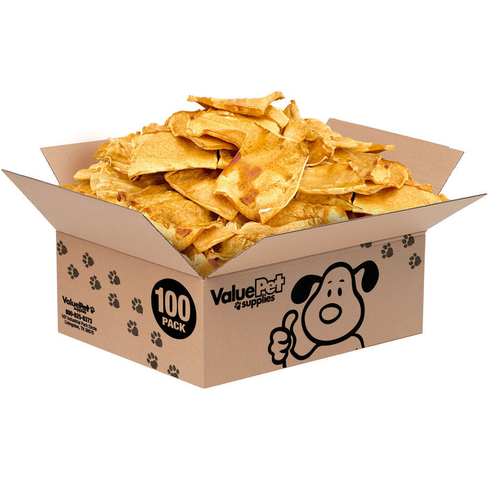 ValueBull USA Beef Rawhide Chips for Dogs, Chicken, 100 Count Bulk Pack - Chicken - 100 Chips