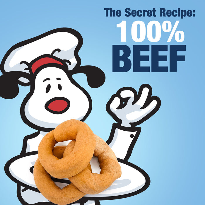 ValueBull USA Beef Rawhide Donut Ring Dog Chews, 25 Count Bulk Pack - Donut - 25 Rings