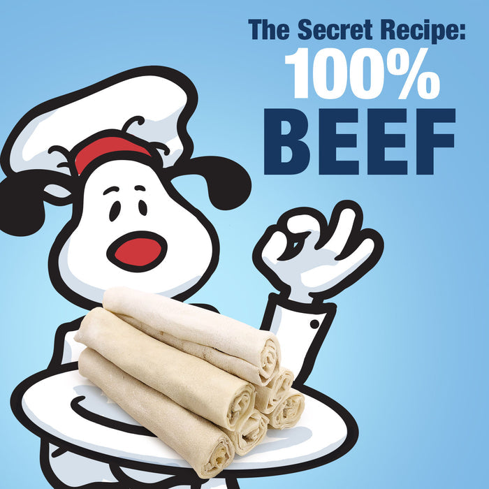 ValueBull USA Beef Rawhide Retriever Rolls for Dogs, Thin 10 Inch, 10 ct - Natural - 10 Rolls