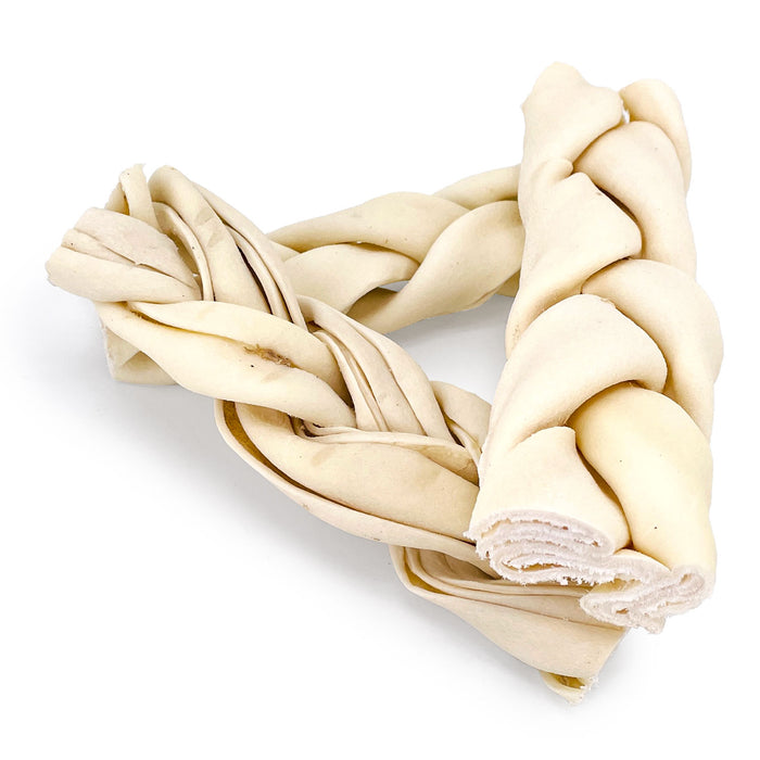 ValueBull USA Beef Rawhide Triple Braid Dog Chew, 6 Inch, 50 Count Bulk Pack - Thick - 50 Braids