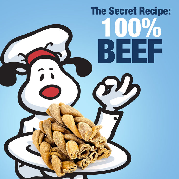 ValueBull USA Beef Rawhide Triple Braid Dog Chew, 6 Inch, 50 Count Bulk Pack - Thick - 50 Braids