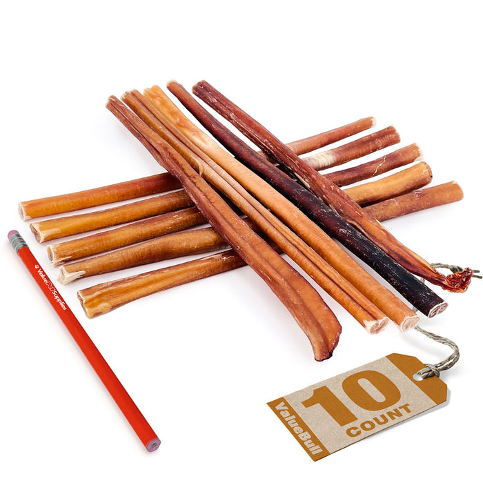 ValueBull USA Bully Sticks for Dogs, Medium 12 Inch, 10 Count - Medium - 10 Sticks