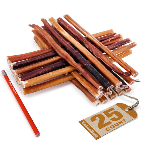 ValueBull USA Bully Sticks for Dogs, Medium 12 Inch, 25 Count - Medium - 25 Sticks
