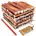 ValueBull USA Bully Sticks for Dogs, Medium 6 Inch, 100 Count Bulk Pack