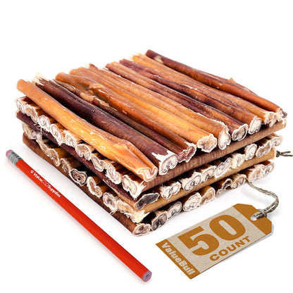 ValueBull USA Bully Sticks for Dogs, Medium 6 Inch, 50 Count