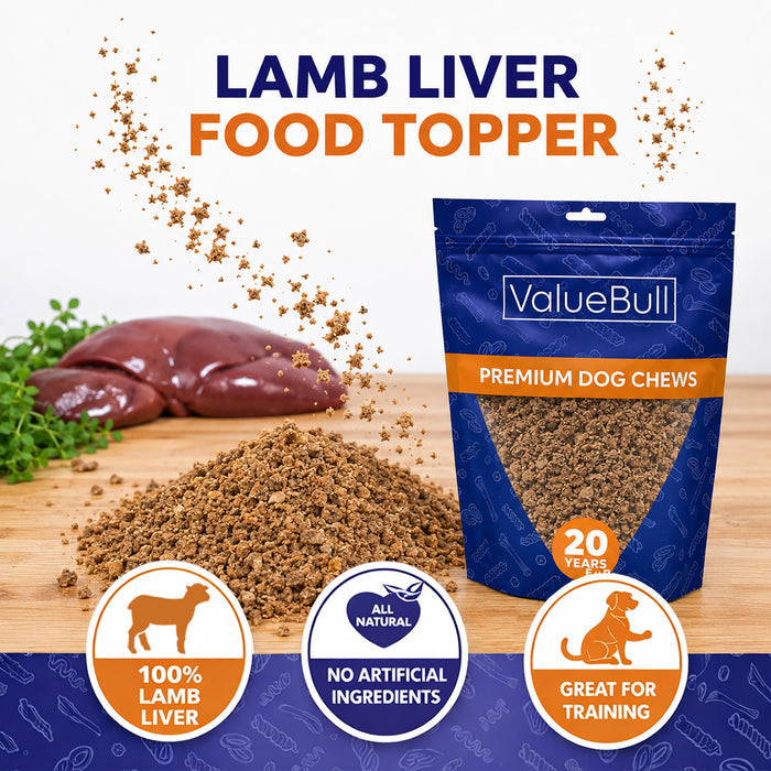 ValueBull USA Freeze Dried Lamb Liver Food Topper for Dogs & Cats, 2 Pound - 2