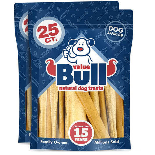 ValueBull USA Pork Hide Retriever Rolls for Dogs, 4 Inch Pig Skin Chews, 50 Count - ValuePetSupplies