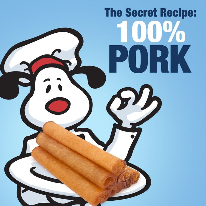 ValueBull USA Pork Hide Retriever Rolls for Dogs, 4 Inch Pig Skin Chews, 50 Count - ValuePetSupplies