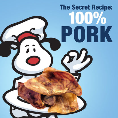 ValueBull Whole Pig Ears for Dogs, 100% Pork Chews, 100 Count Bulk Pack - Pork - 100 Ears