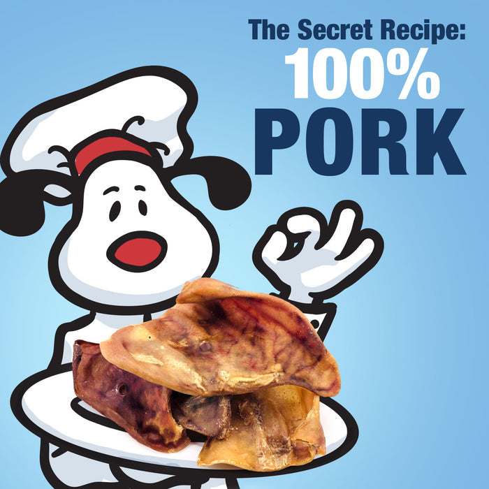 ValueBull Whole Pig Ears for Dogs, 100% Pork Chews, 25 Count Bulk Pack - Pork - 25 Ears