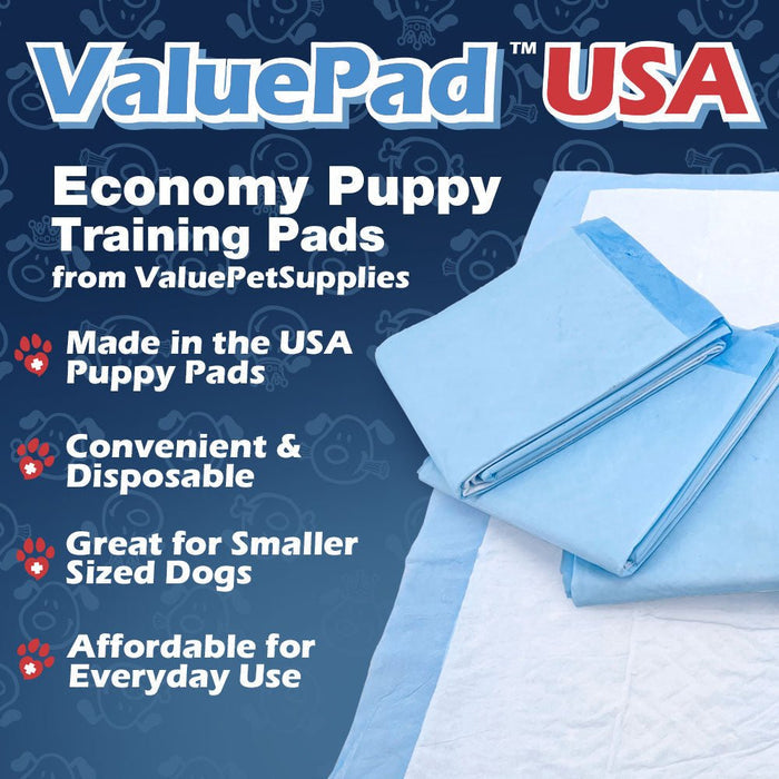 ValuePad USA Puppy Pads, Medium 22x23 Inch, 50 Count - ValuePetSupplies