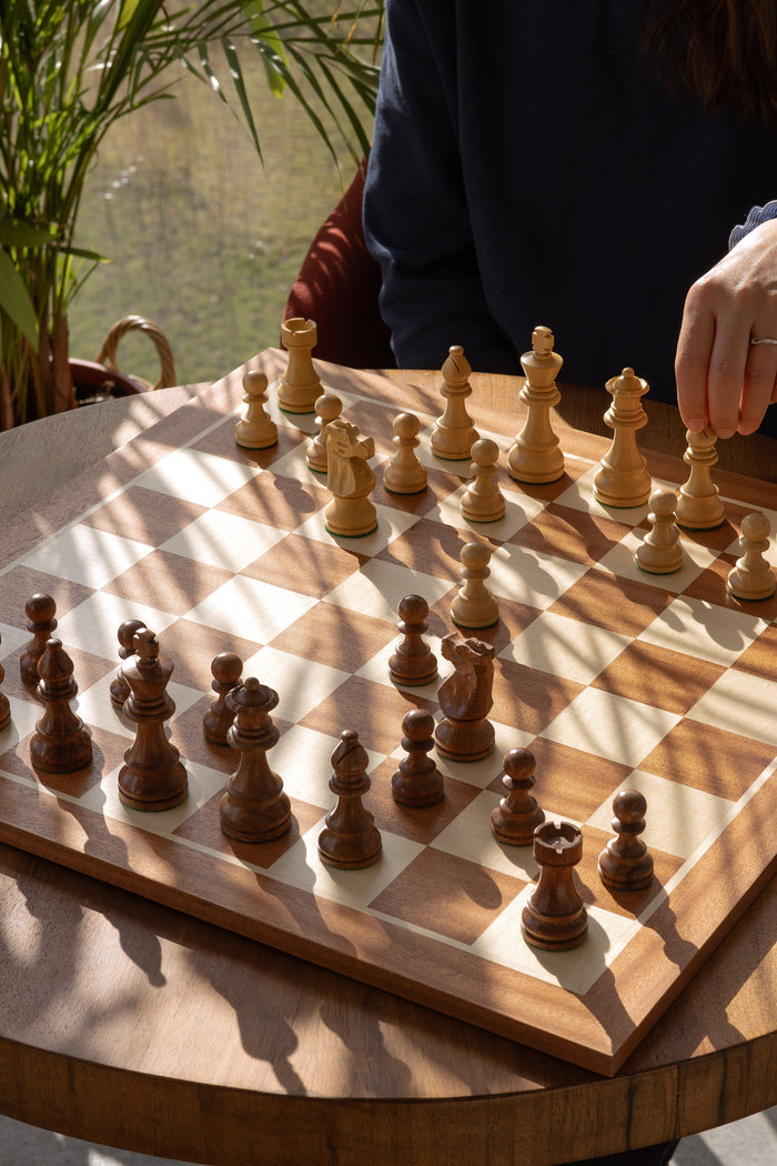Zestaw szachowy French Lardy (replika) - szachownica (pole 58 mm), figury (król 96 mm)